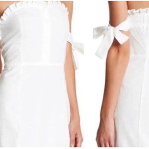 English Factory White Strapless Bow Sleeve Tie Mini Dress Size - XS